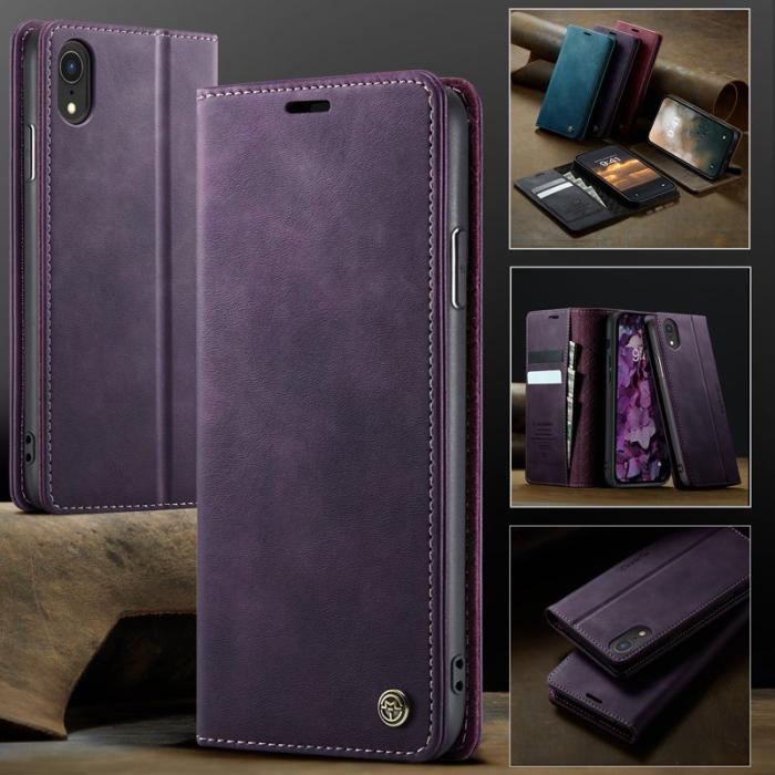 Caseme - CASEME 033 iPhone XR Skal RFID Blocker Läder Lila