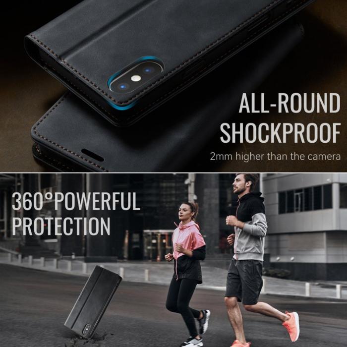 Caseme - CASEME 033 iPhone XS Max Fodral RFID Blocker Läder Svart