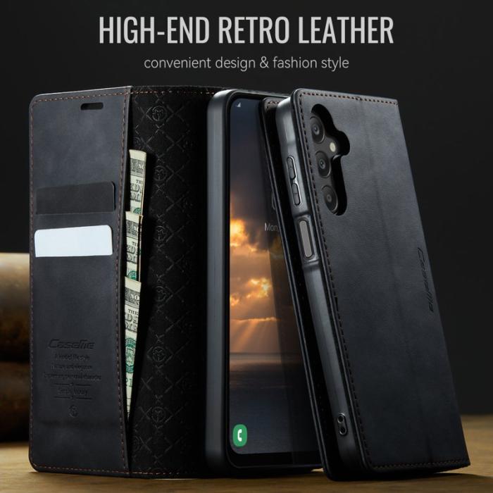 Caseme - CASEME 033 Samsung Galaxy A16 5G Skal RFID Blocker Läder Svart