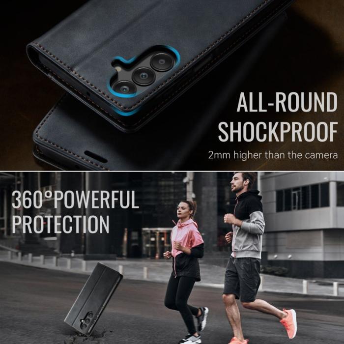 Caseme - CASEME 033 Samsung Galaxy A16 5G Skal RFID Blocker Läder Svart