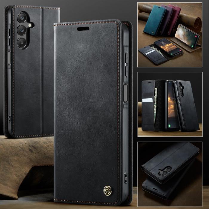 Caseme - CASEME 033 Samsung Galaxy A16 5G Skal RFID Blocker Läder Svart