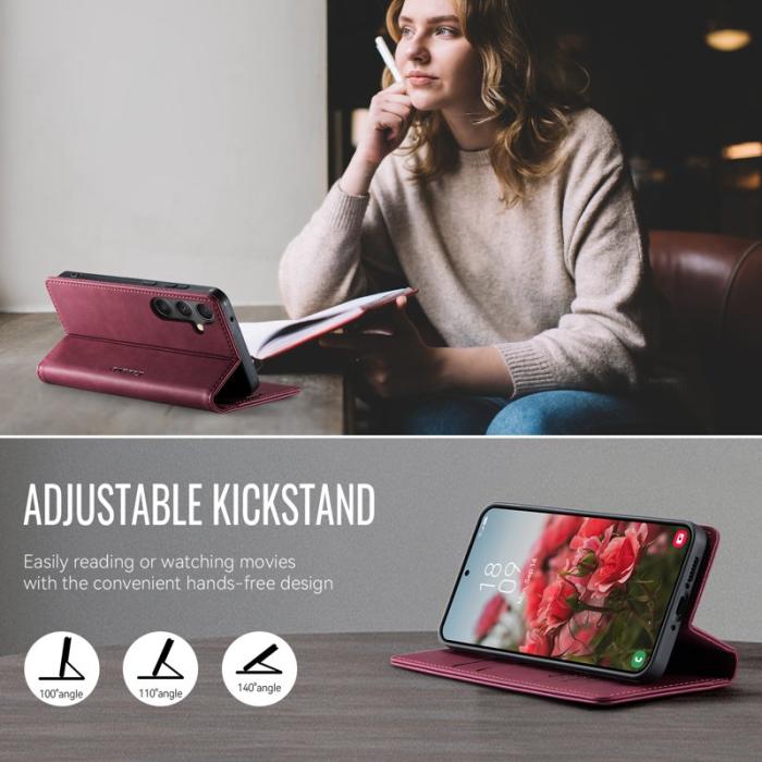 Caseme - CASEME 033 Samsung Galaxy A34 5G Skal RFID Blocker Röd