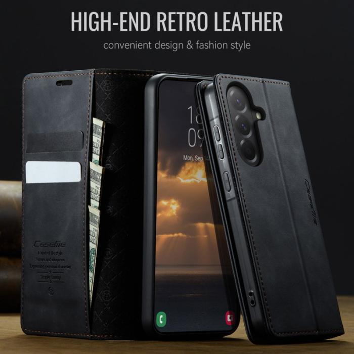 Caseme - CASEME 033 Samsung Galaxy A36 5G Fodral Läder Svart