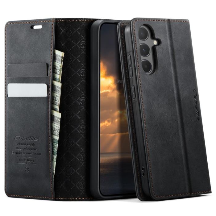 Caseme - CASEME 033 Samsung Galaxy A55 5G Skal RFID Skydd Läder Svart