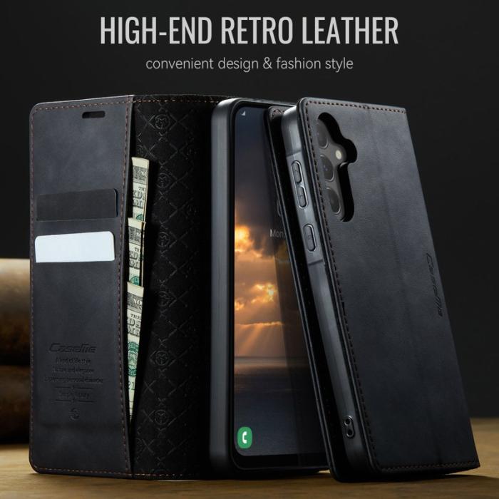 Caseme - CASEME 033 Samsung Galaxy A55 5G Skal RFID Skydd Läder Svart