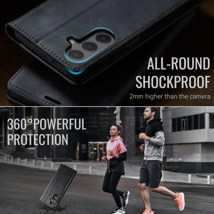 Caseme - CASEME 033 Samsung Galaxy A55 5G Skal RFID Skydd Läder Svart