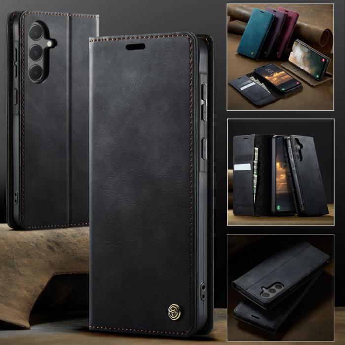 Caseme - CASEME 033 Samsung Galaxy A55 5G Skal RFID Skydd Läder Svart