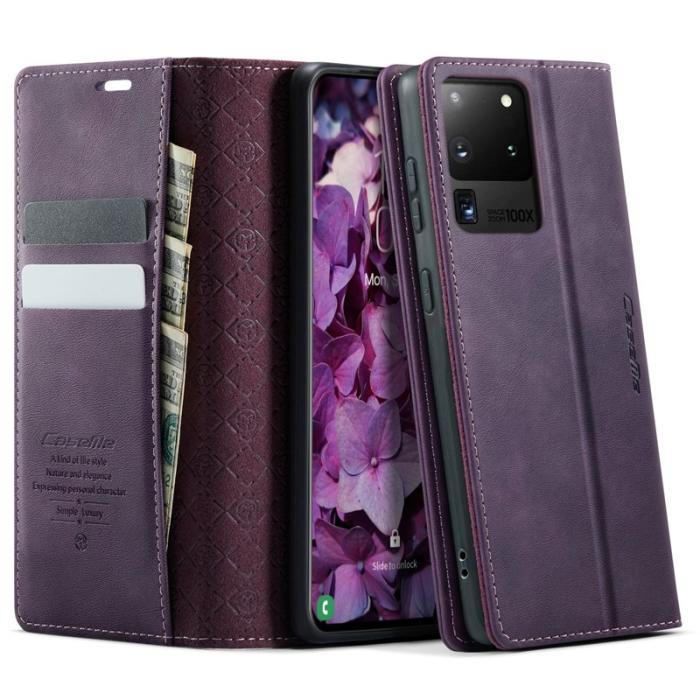 Caseme - CASEME 033 Samsung Galaxy S20 Ultra Skal Läder RFID Blockering Lila