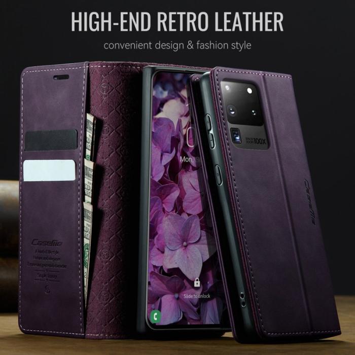Caseme - CASEME 033 Samsung Galaxy S20 Ultra Skal Läder RFID Blockering Lila