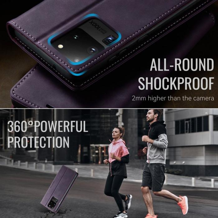 Caseme - CASEME 033 Samsung Galaxy S20 Ultra Skal Läder RFID Blockering Lila