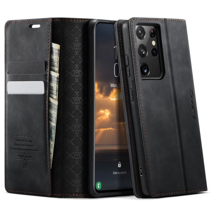 Caseme - CASEME 033 Samsung Galaxy S21 Ultra 5G Skal RFID Blocker Svart