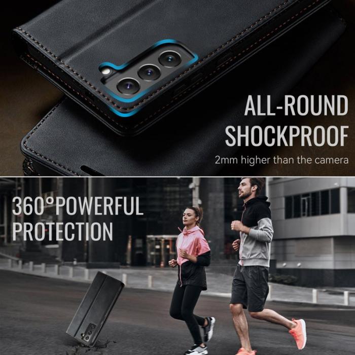 Caseme - CASEME 033 Samsung Galaxy S22 5G Skal RFID Blocker Läder Svart