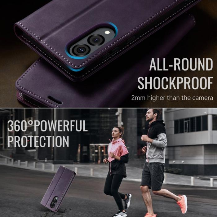 Caseme - CASEME 033 Samsung Galaxy S25 Edge Skal Läder Plånbok Lila