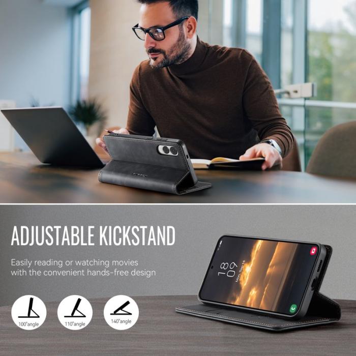 Caseme - CASEME 033 Samsung Galaxy S25 Edge Skal RFID Blocker Läder Svart