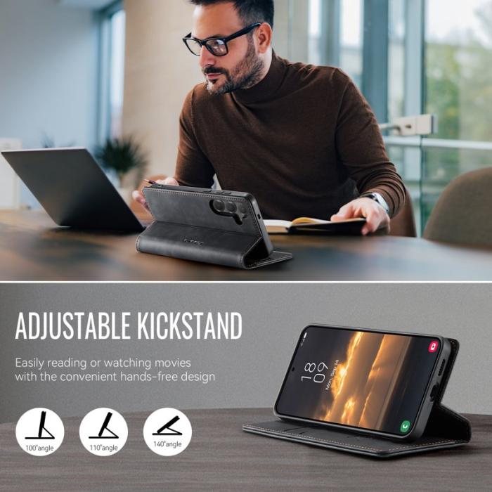 Caseme - CASEME 033 Samsung Galaxy S25 FE Skal RFID Blocker Läder Svart