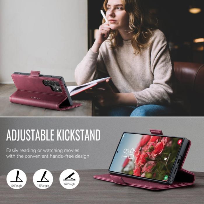 Caseme - CASEME 033 Samsung Galaxy S25 Ultra Skal RFID Blocker Röd