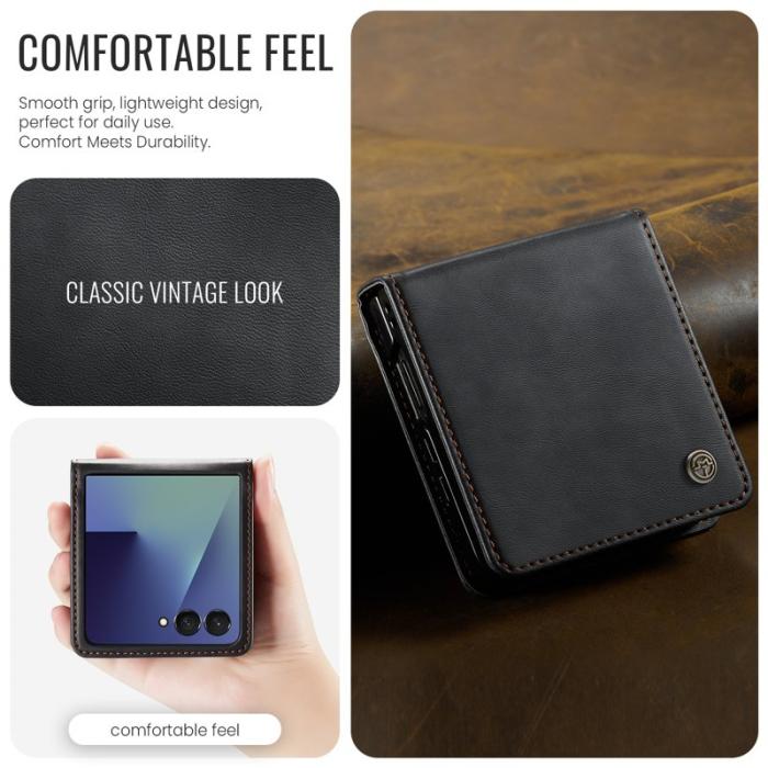 Caseme - CASEME 033 Samsung Galaxy Z Flip7 5G Skal RFID Blocker Svart