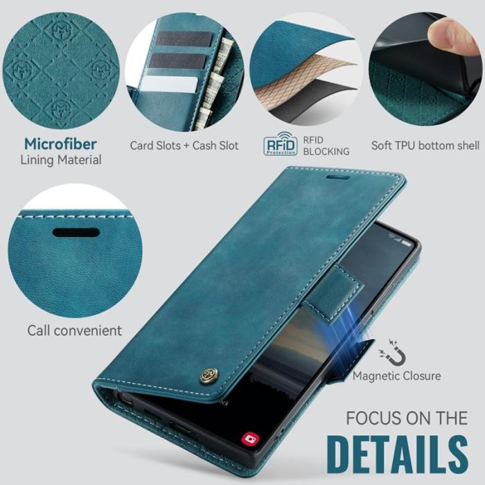 Caseme - CASEME 033 Series Samsung Galaxy S23 Ultra Skal RFID Blokkerande Blå