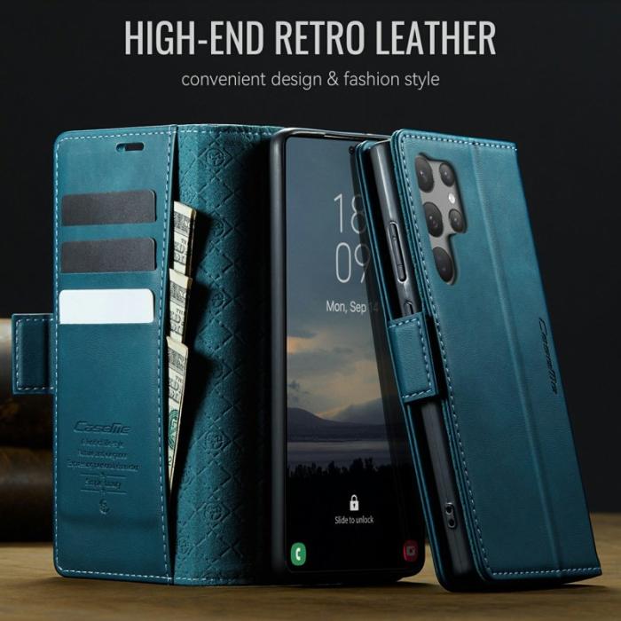 Caseme - CASEME 033 Series Samsung Galaxy S23 Ultra Skal RFID Blokkerande Blå