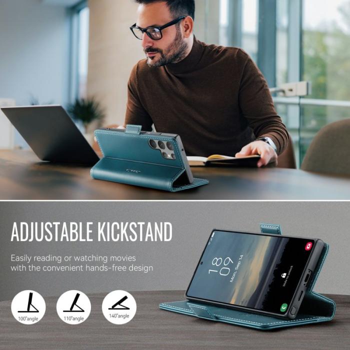 Caseme - CASEME 033 Series Samsung Galaxy S23 Ultra Skal RFID Blokkerande Blå