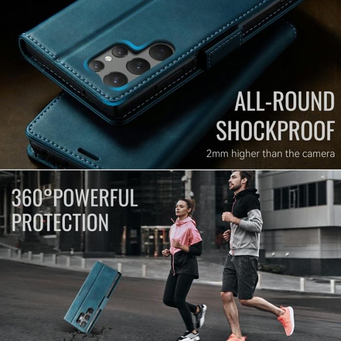 Caseme - CASEME 033 Series Samsung Galaxy S23 Ultra Skal RFID Blokkerande Blå