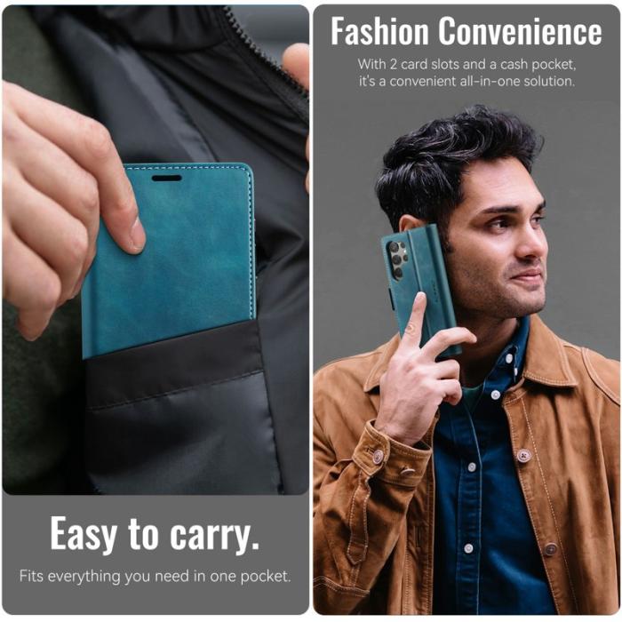 Caseme - CASEME 033 Series Samsung Galaxy S23 Ultra Skal RFID Blokkerande Blå