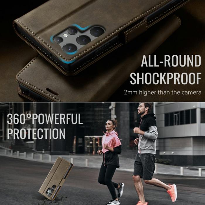 Caseme - CASEME 033 Series Samsung Galaxy S23 Ultra Skal RFID Kaffe