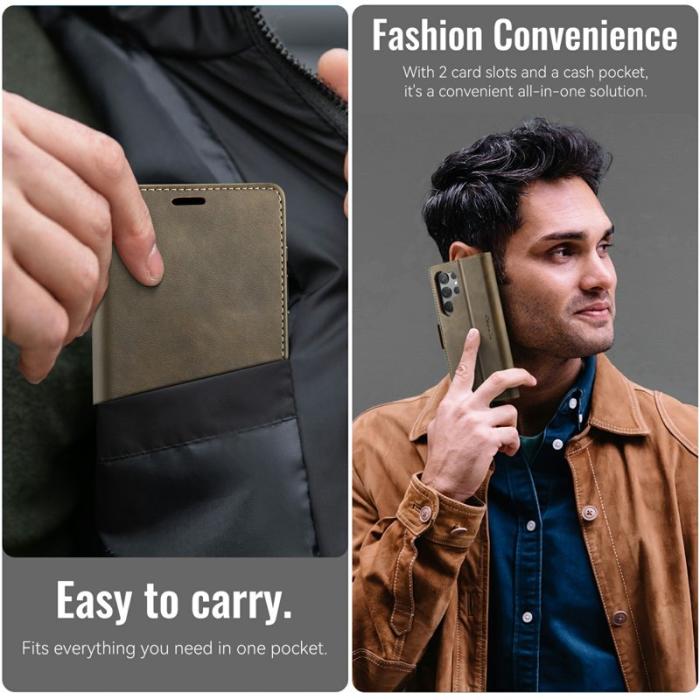 Caseme - CASEME 033 Series Samsung Galaxy S23 Ultra Skal RFID Kaffe