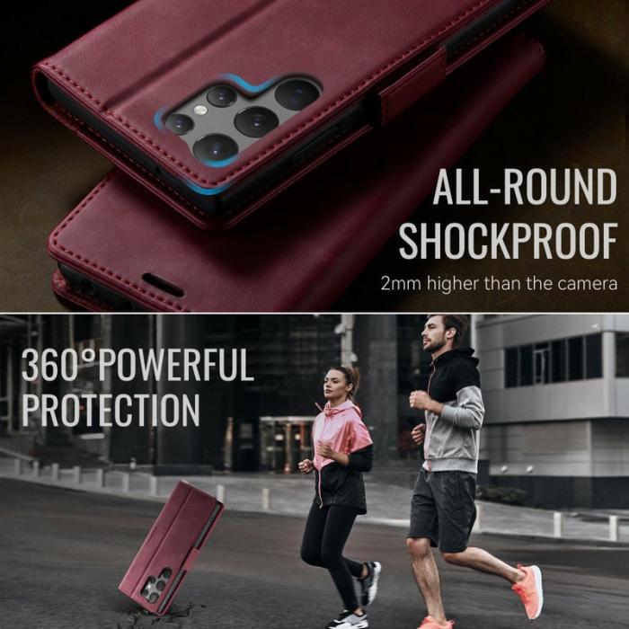 Caseme - CASEME 033 Series Samsung Galaxy S23 Ultra Skal RFID Röd