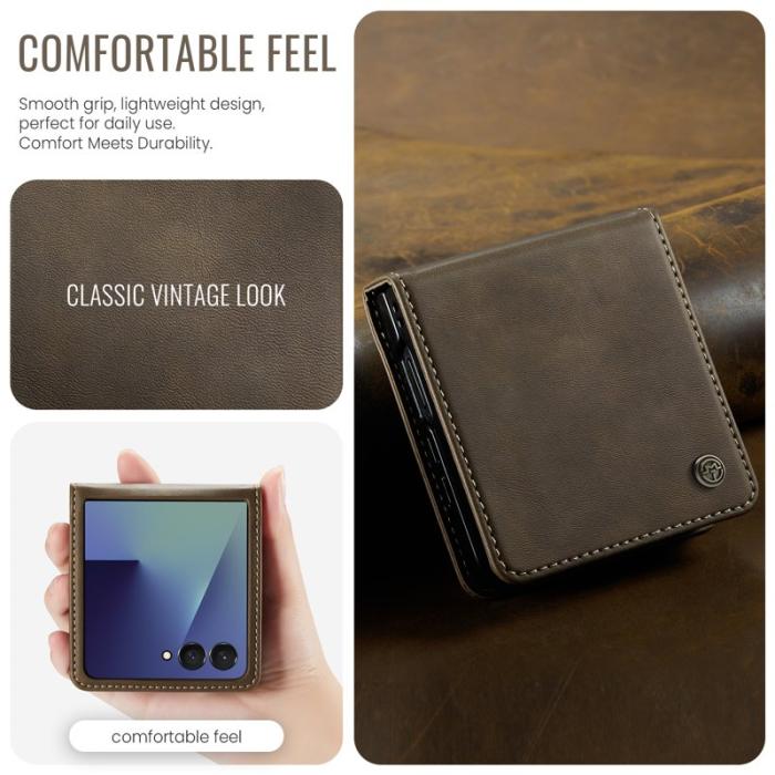 Caseme - CASEME 033 Series Samsung Galaxy Z Flip7 5G Fodral Kaffe