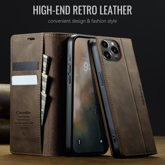Caseme - CASEME 033 Skal för iPhone 12 Pro/12 6.1 tum Läder Kaffe