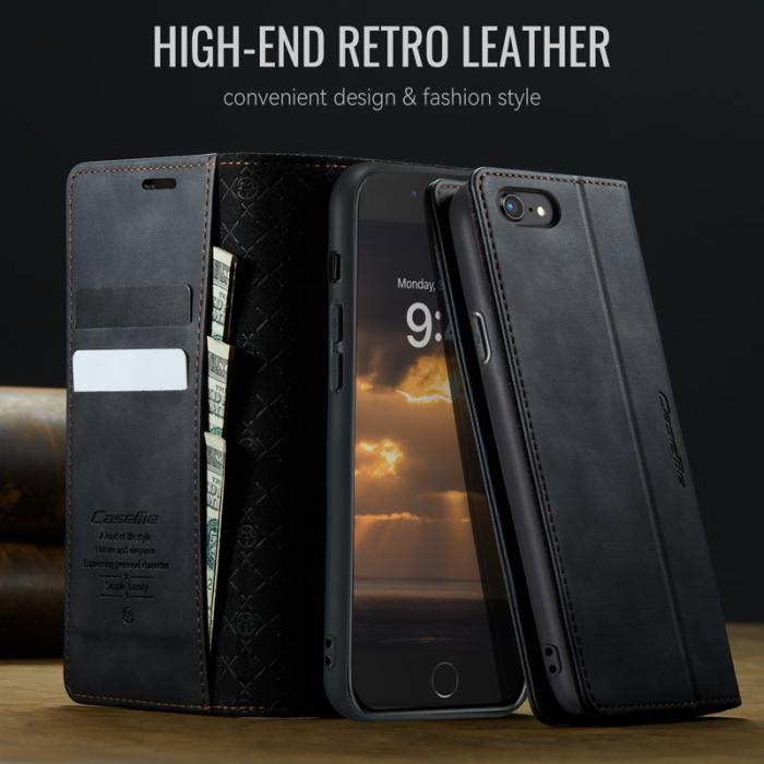 Caseme - CASEME 033 Skal för iPhone 7/8/SE 2020/2022 Läder Svart