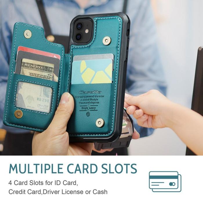 Caseme - CASEME C22 Fodral för iPhone 12/12 Pro i läder - Grön