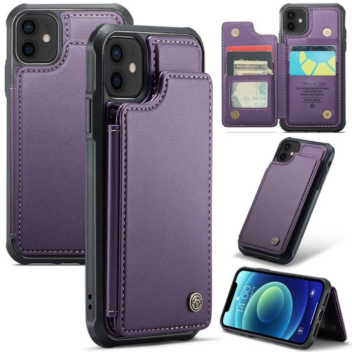 Caseme - CASEME C22 Fodral för iPhone 12/12 Pro Läder med RFID Lila