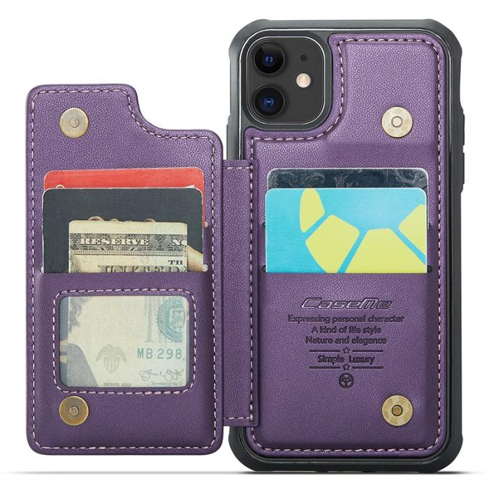 Caseme - CASEME C22 Fodral för iPhone 12/12 Pro Läder med RFID Lila