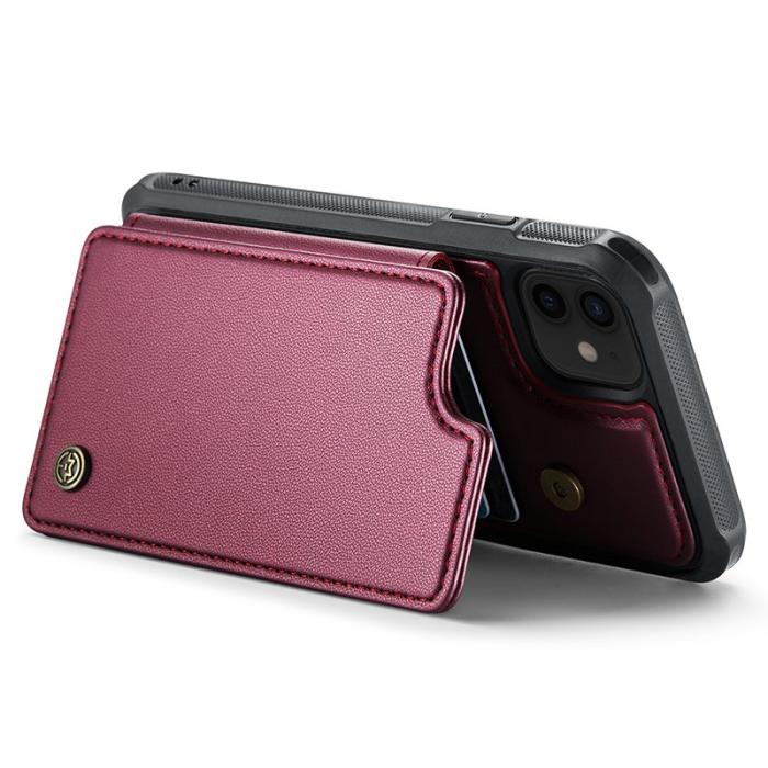 Caseme - CASEME C22 Fodral för iPhone 12/12 Pro Läder Röd med RFID