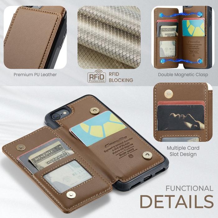 Caseme - CASEME C22 Fodral för iPhone 6/6s/7/8/SE (2020/2022) - Brun