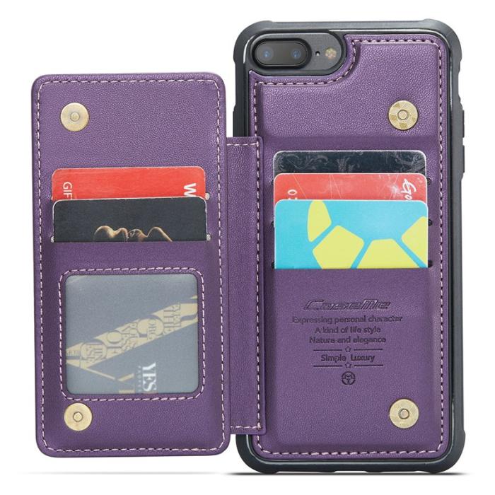 Caseme - CASEME C22 Fodral för iPhone 6/7/8 Plus Läder med RFID - Lila