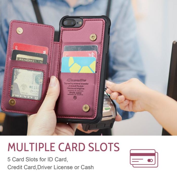Caseme - CASEME C22 Fodral för iPhone 6 Plus/7 Plus/8 Plus - Röd