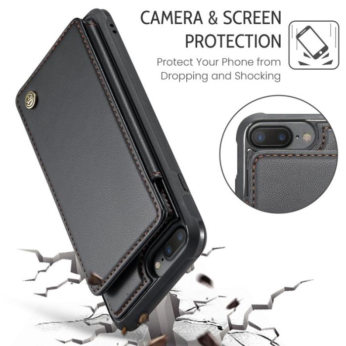 Caseme - CASEME C22 Fodral för iPhone 6 Plus/7 Plus/8 Plus - Svart
