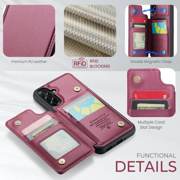 Caseme - CASEME C22 Fodral för Samsung Galaxy A17 5G/4G Röd med RFID