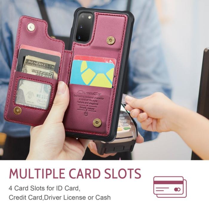 Caseme - CASEME C22 Fodral för Samsung Galaxy S20 4G/5G Röd
