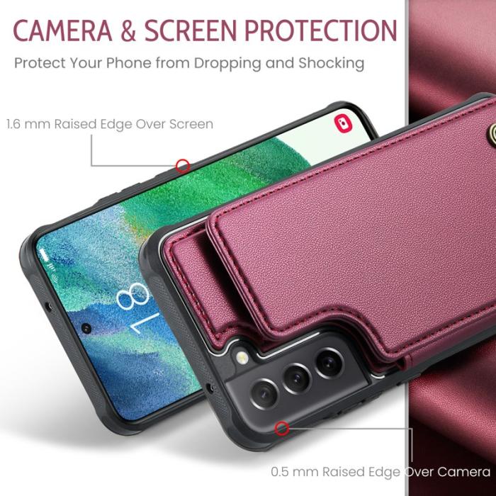 Caseme - CASEME C22 Fodral för Samsung Galaxy S21 FE 5G - Röd