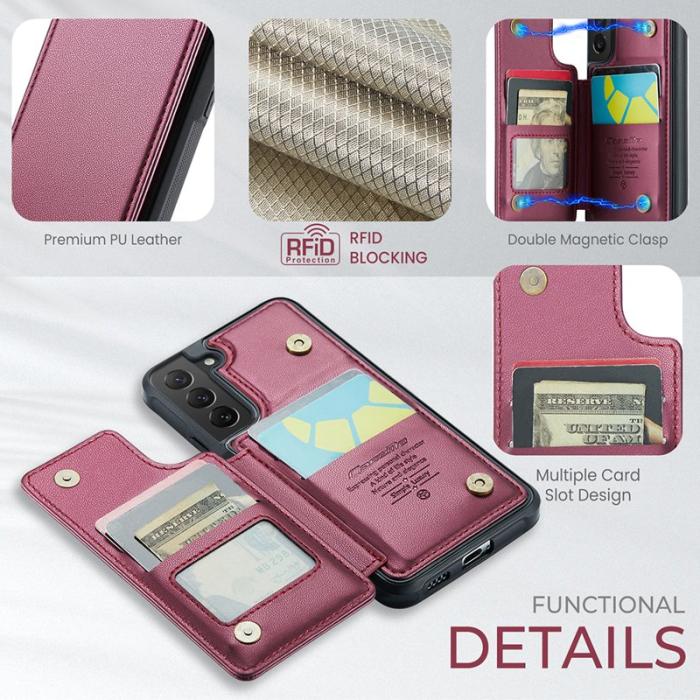 Caseme - CASEME C22 Fodral för Samsung Galaxy S22 5G - Röd
