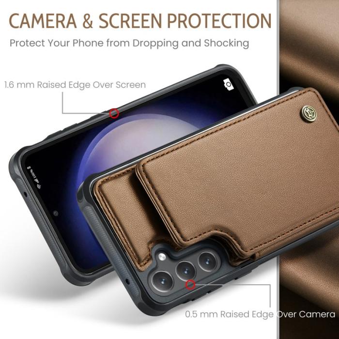 Caseme - CASEME C22 Fodral för Samsung Galaxy S23 FE - Läder - Brun