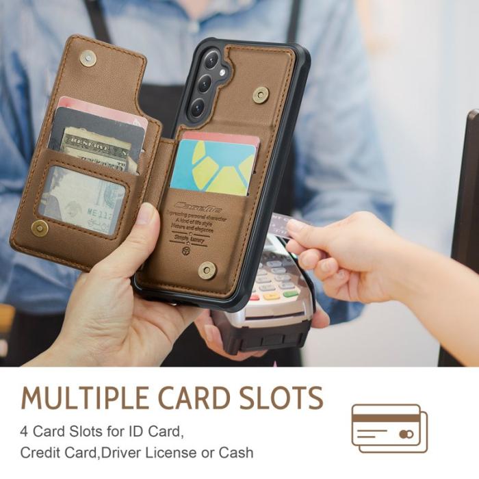 Caseme - CASEME C22 Fodral för Samsung Galaxy S23 FE - Läder - Brun