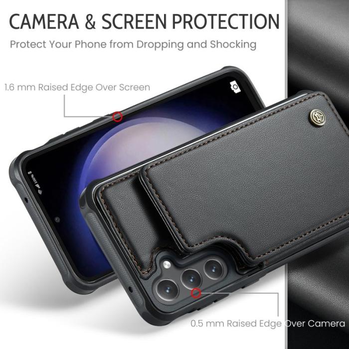 Caseme - CASEME C22 Fodral för Samsung Galaxy S23 FE - Läder, Svart