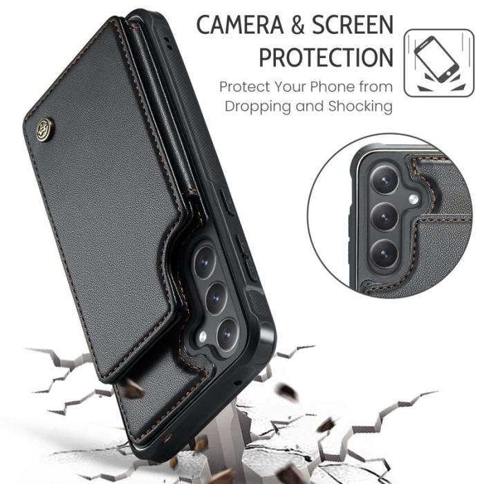 Caseme - CASEME C22 Fodral för Samsung Galaxy S23 FE - Läder, Svart