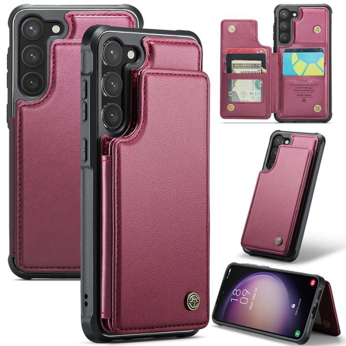 Caseme - CASEME C22 Fodral för Samsung Galaxy S23 i Konstläder - Röd