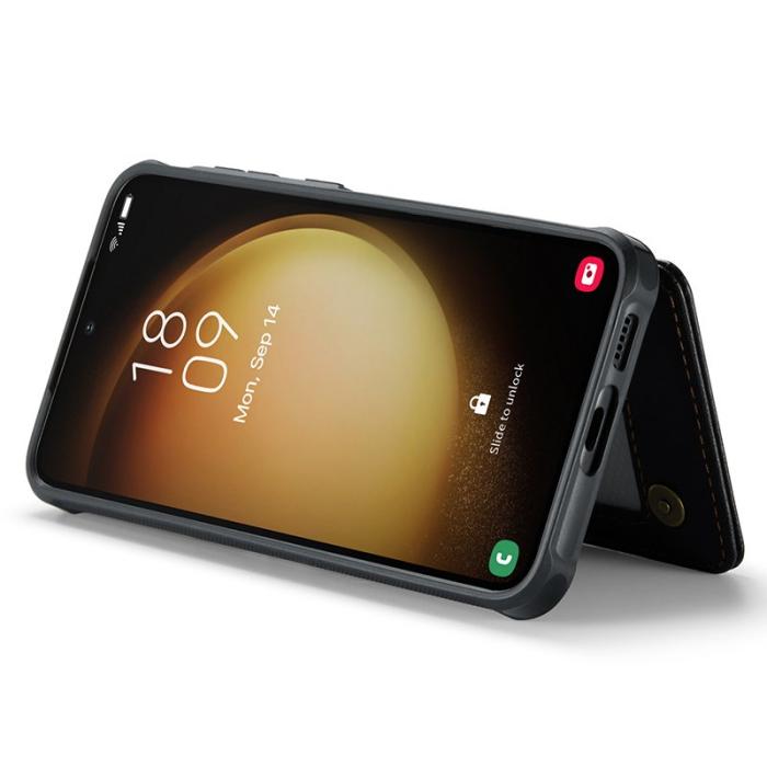 Caseme - CASEME C22 Fodral för Samsung Galaxy S23+ i läder - Svart